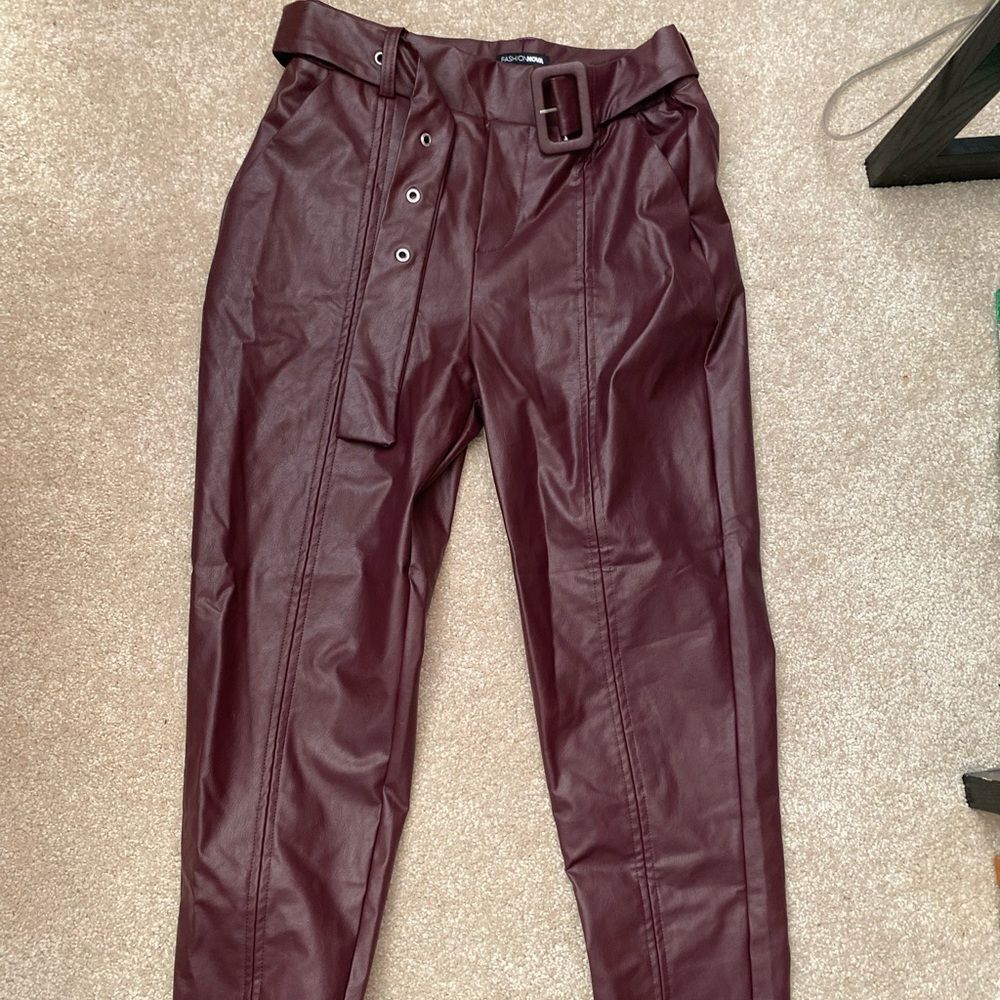 Fashion nova leather pants set